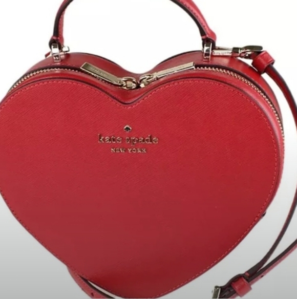 NWT Kate Spade- Love Shack Heart ❤️ Crossbody Handbag (Candied Cherry ❤️ Red ) - Picture 7 of 8